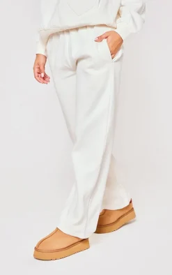 Petite Cream Wide Leg Sweatpants