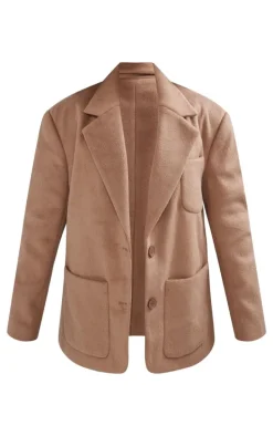 Petite Deep Taupe Oversized Longline Blazer