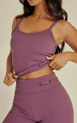 Petite Eggplant Core Collection Tab Snatched Sculpt Foldover Pant