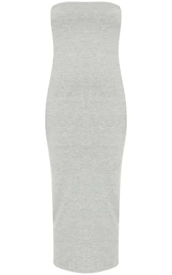 Petite Grey Bandeau Midaxi Dress