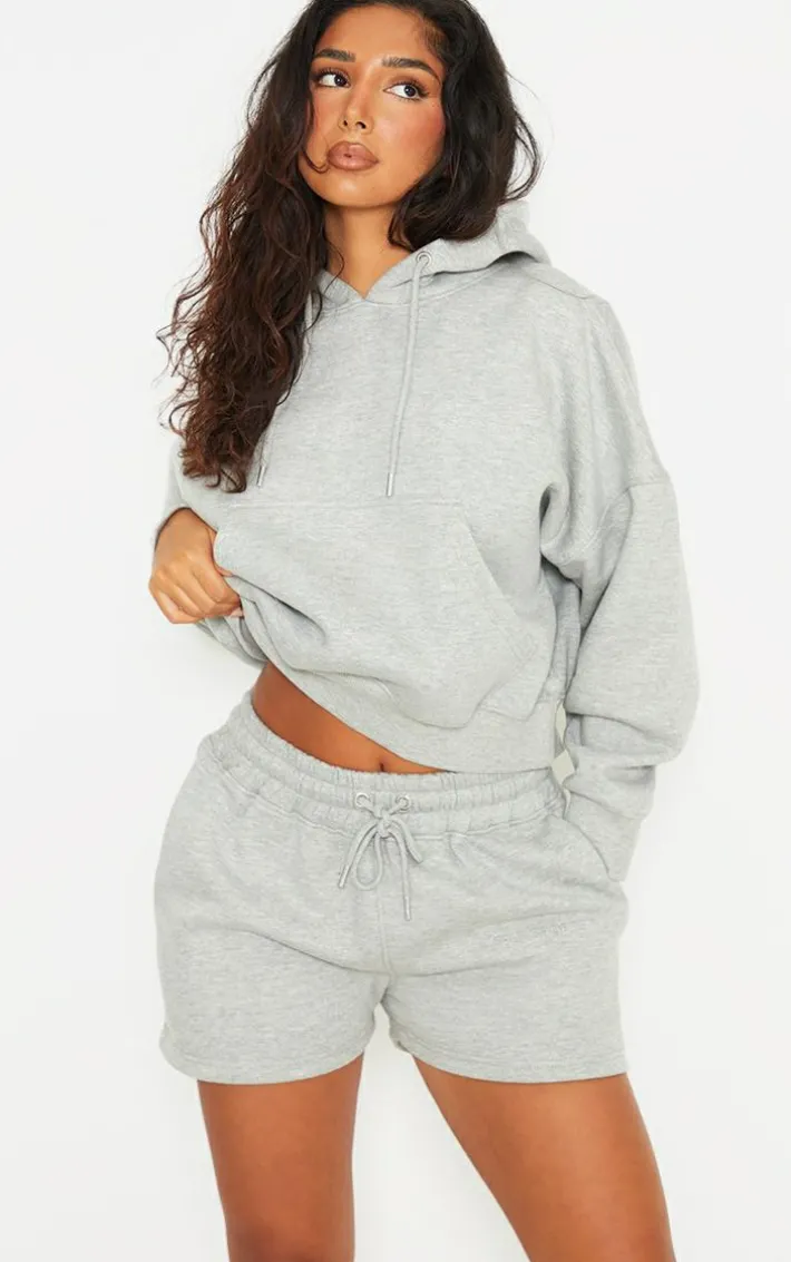Petite Grey Embossed Detail Hoodie