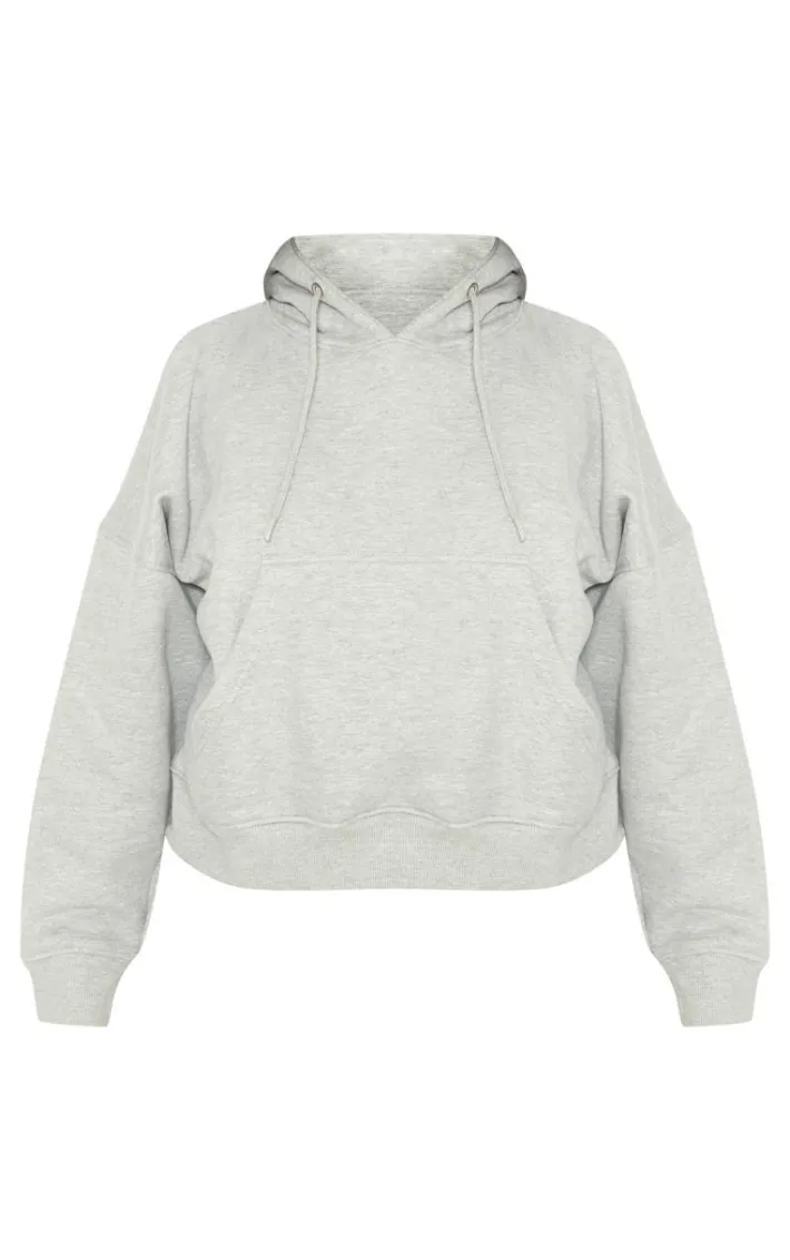 Petite Grey Embossed Detail Hoodie