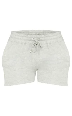 Petite Grey Embossed Detail Shorts