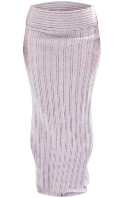Petite Grey Low Waist Knitted Maxi Skirt