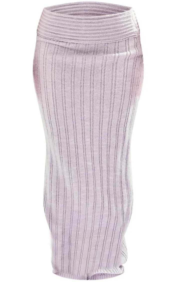 Petite Grey Low Waist Knitted Maxi Skirt