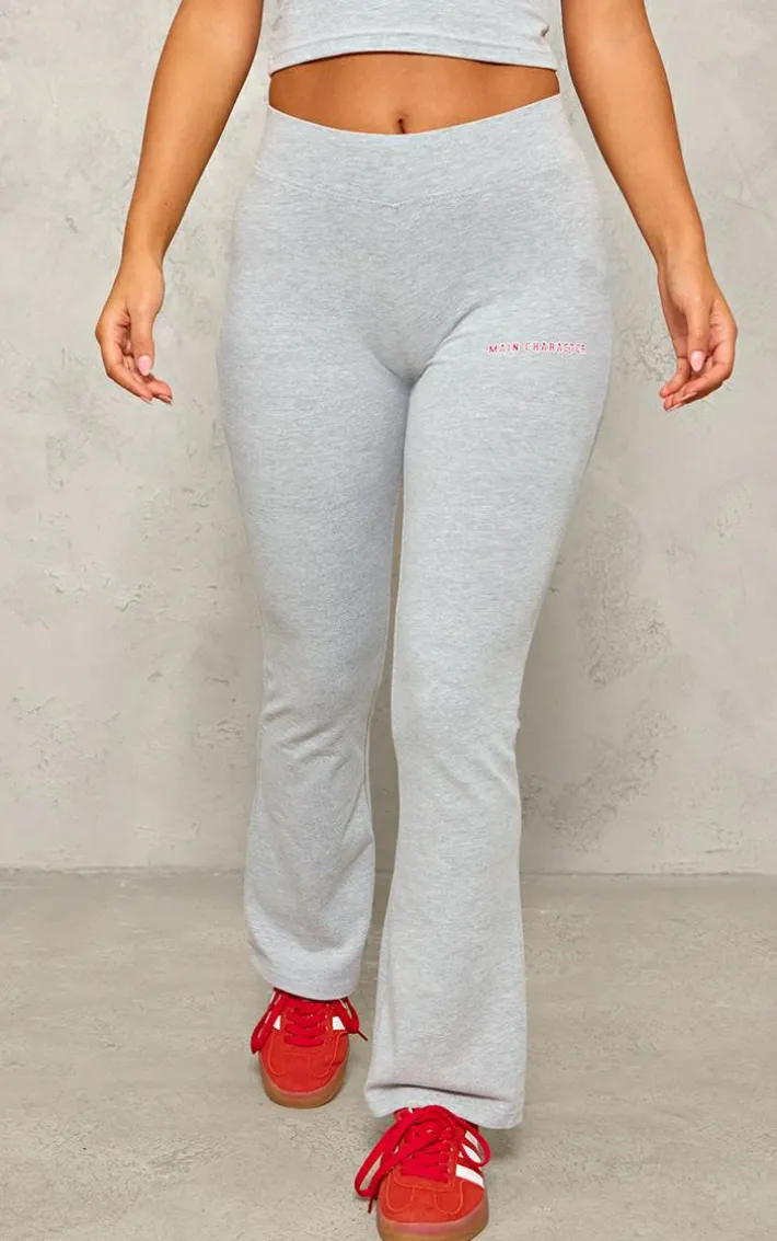 Petite Grey 'Main Character' Low Waist Flares