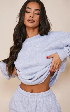 Petite Grey Marl Basic Ultimate Oversized Sweatshirt