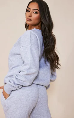 Petite Grey Marl Basic Ultimate Oversized Sweatshirt