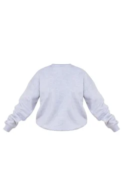 Petite Grey Marl Basic Ultimate Oversized Sweatshirt