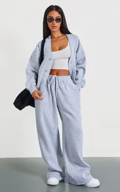 Petite Grey Marl Wide Leg Sweatpants