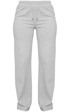 Petite Grey Straight Leg Jersey Pants
