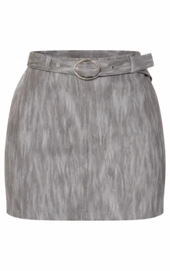 Petite Grey Woven Extreme Crop Top With Strap Detail