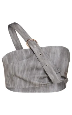 Petite Grey Woven Micro Mini Skirt