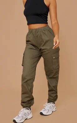 Petite Khaki Pocket Detail Cargo Pants