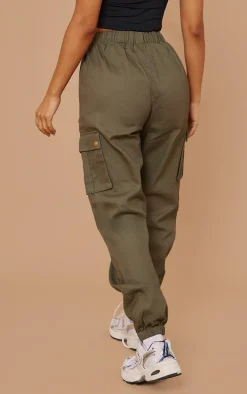 Petite Khaki Pocket Detail Cargo Pants