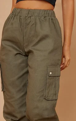 Petite Khaki Pocket Detail Cargo Pants