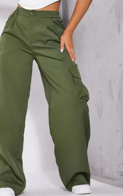 Petite Khaki Tailored Utility Cargo Pants