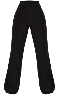 Petite Kyleigh Black Slinky Straight Leg Pants