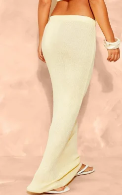 Petite Lemon Filigree Knit Maxi Skirt