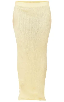 Petite Lemon Filigree Knit Maxi Skirt