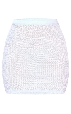 Petite Light Blue Knitted Mini Skirt