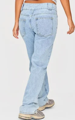 Petite Light Blue Wash Denim Straight Leg Jeans