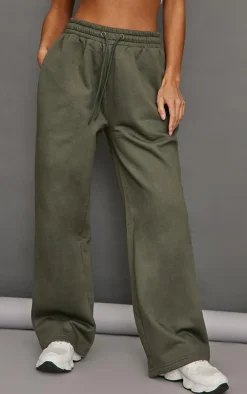 Petite Moss Khaki Elasticated Waist Straight Leg Sweatpants