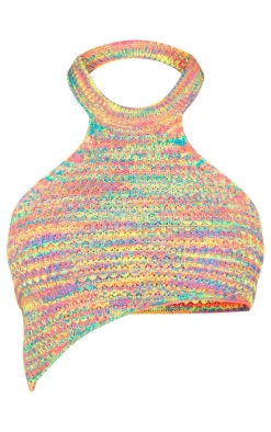 Petite Multi Knitted Halterneck Crop Top