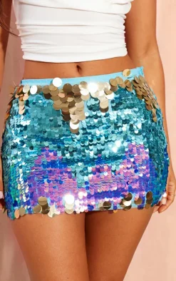 Petite Multi Sequin Micro Mini Skirt