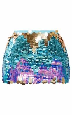 Petite Multi Sequin Micro Mini Skirt
