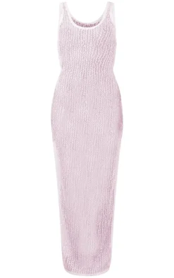 Petite Multi Sequin Sheer Maxi Dress