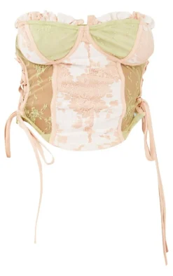 Petite New Nude Lace Up Corset Top