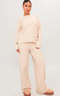 Petite Oatmeal Knit Oversized Sweater