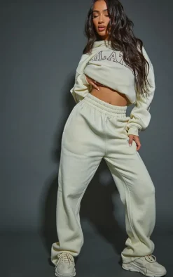 Petite Oatmeal Pilates Graphic Straight Leg Sweatpants