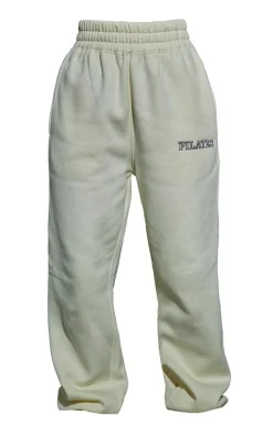 Petite Oatmeal Pilates Graphic Straight Leg Sweatpants