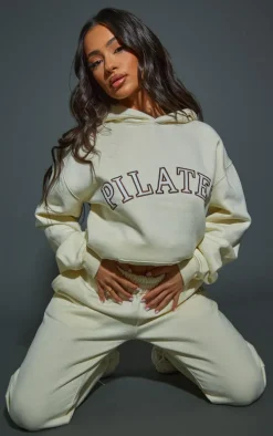 Petite Oatmeal Pilates Graphic Hoodie