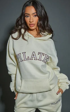Petite Oatmeal Pilates Graphic Hoodie