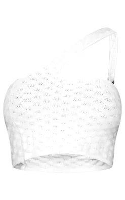 Petite Off White Knitted Two Tone Halterneck Crop Top