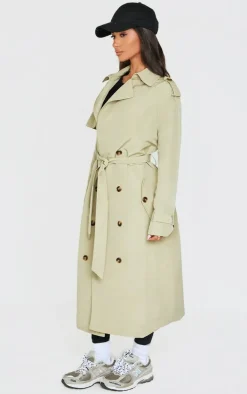 Petite Olive Oversized Trench Coat
