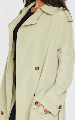 Petite Olive Oversized Trench Coat