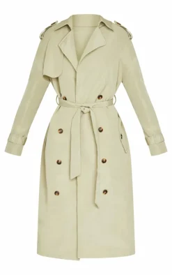 Petite Olive Oversized Trench Coat