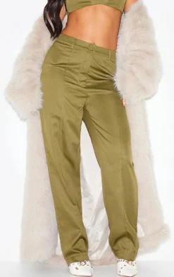 Petite Olive Tailored Straight Leg Pants