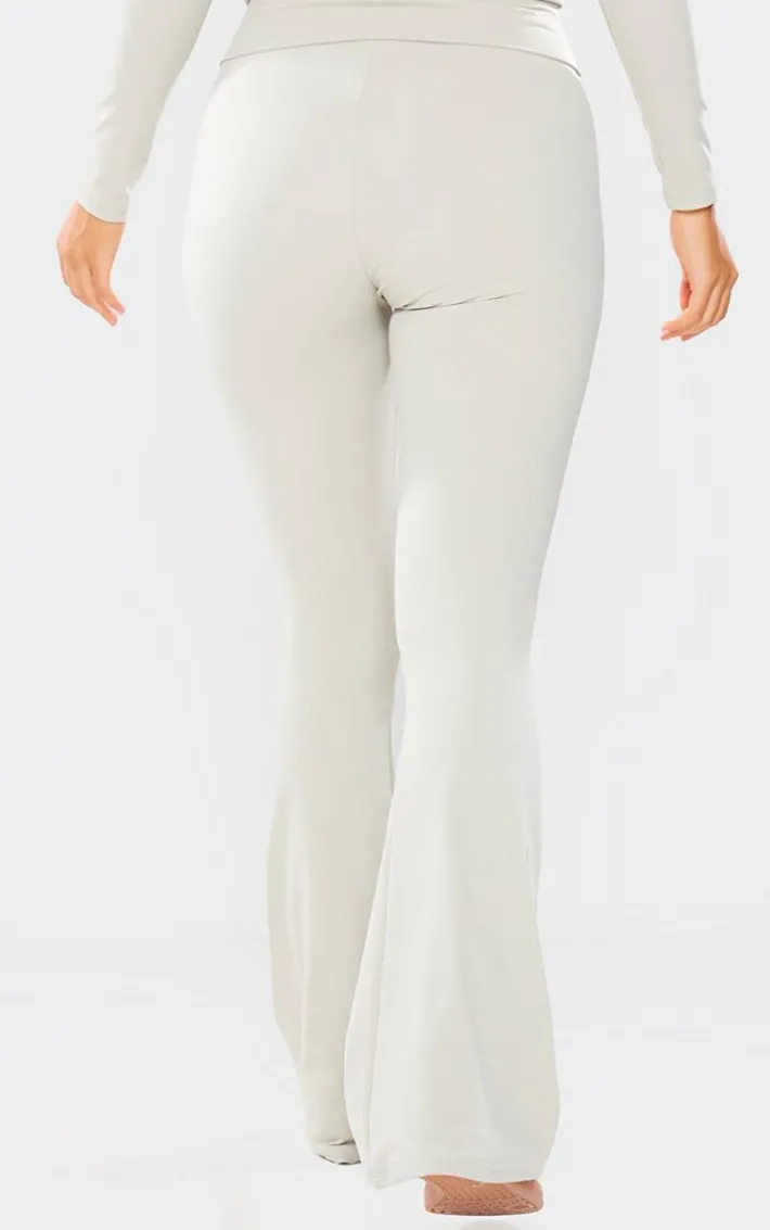 Petite Pale Khaki Snatched Sculpt Foldover Pants