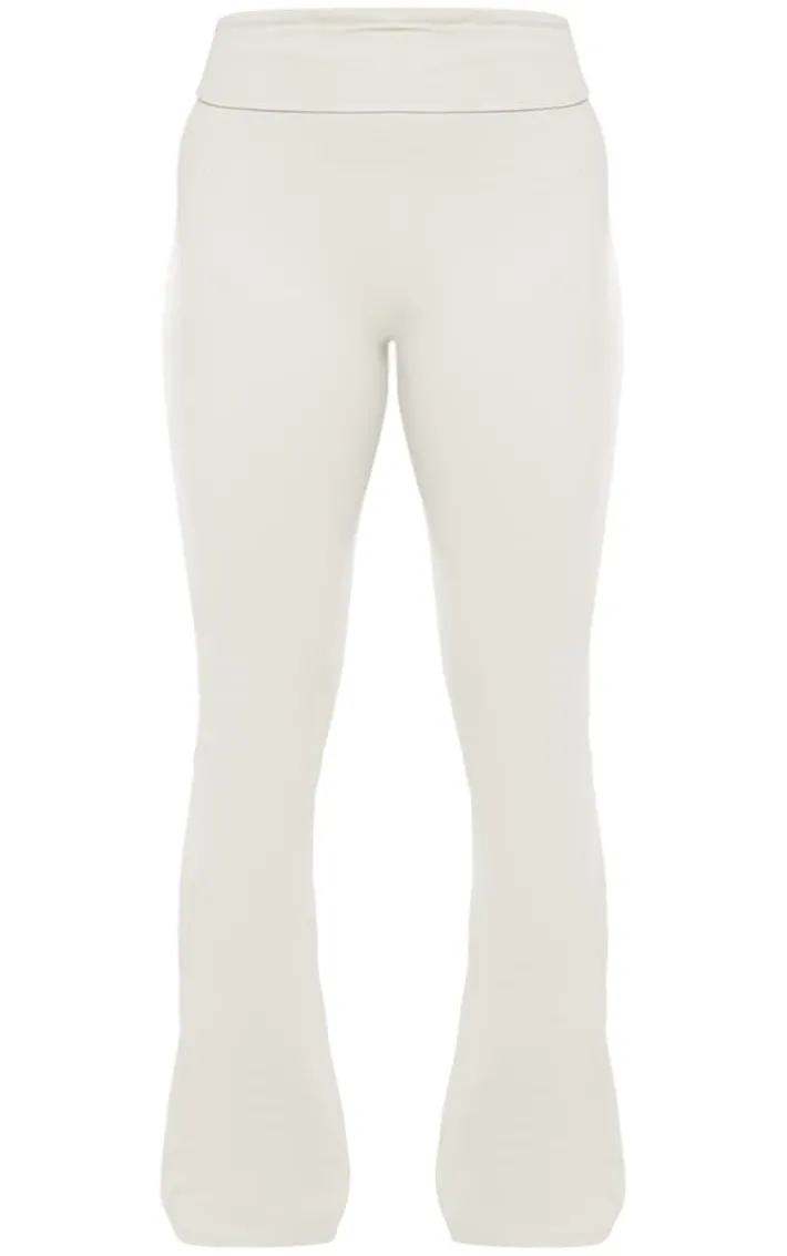 Petite Pale Khaki Snatched Sculpt Foldover Pants