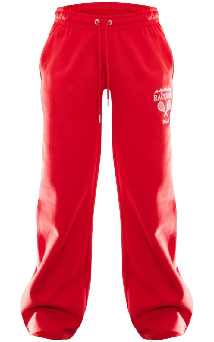 Petite Red Graphic Straight Leg Sweatpants