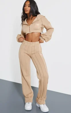 Petite Sand Graphic Detail Oversized Sweatpants