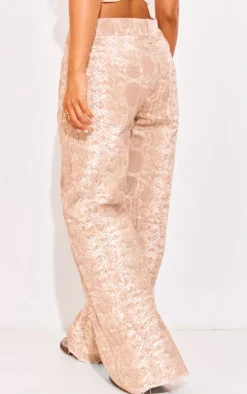 Petite Snake Print Denim Wide Leg Jeans