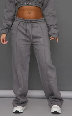 Petite Steel Blue Wide Leg Seam Detailed Sweatpants