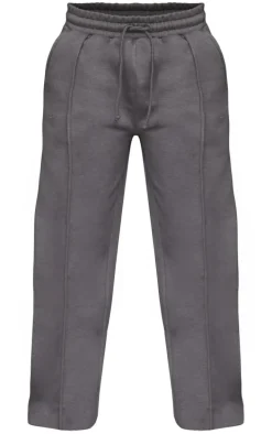 Petite Steel Blue Wide Leg Seam Detailed Sweatpants