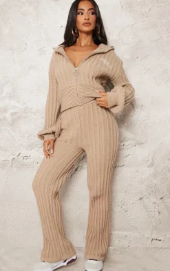 Petite Stone Athletic Sport Embroidered Knit Zip Up Cropped Cardigan